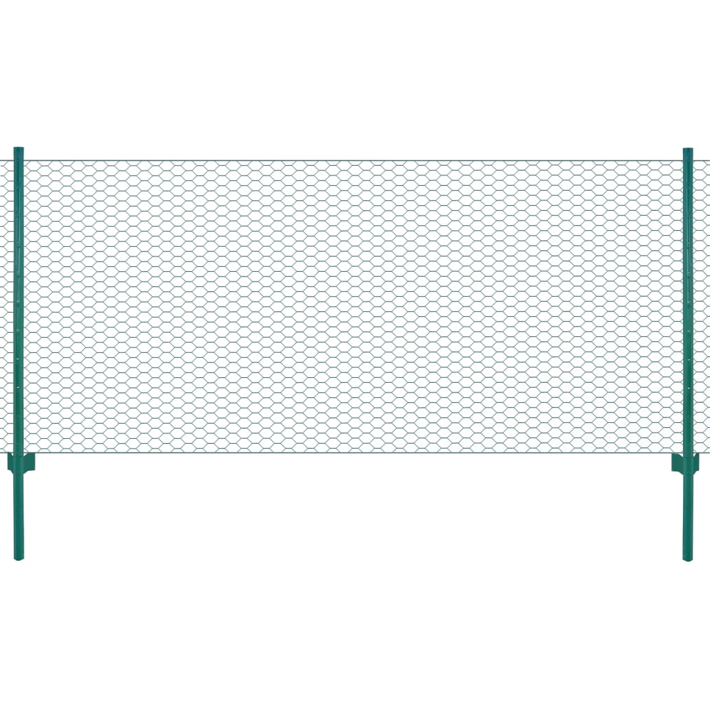 Verkkoaita tolpilla teräs 25x0,5 m vihreä
