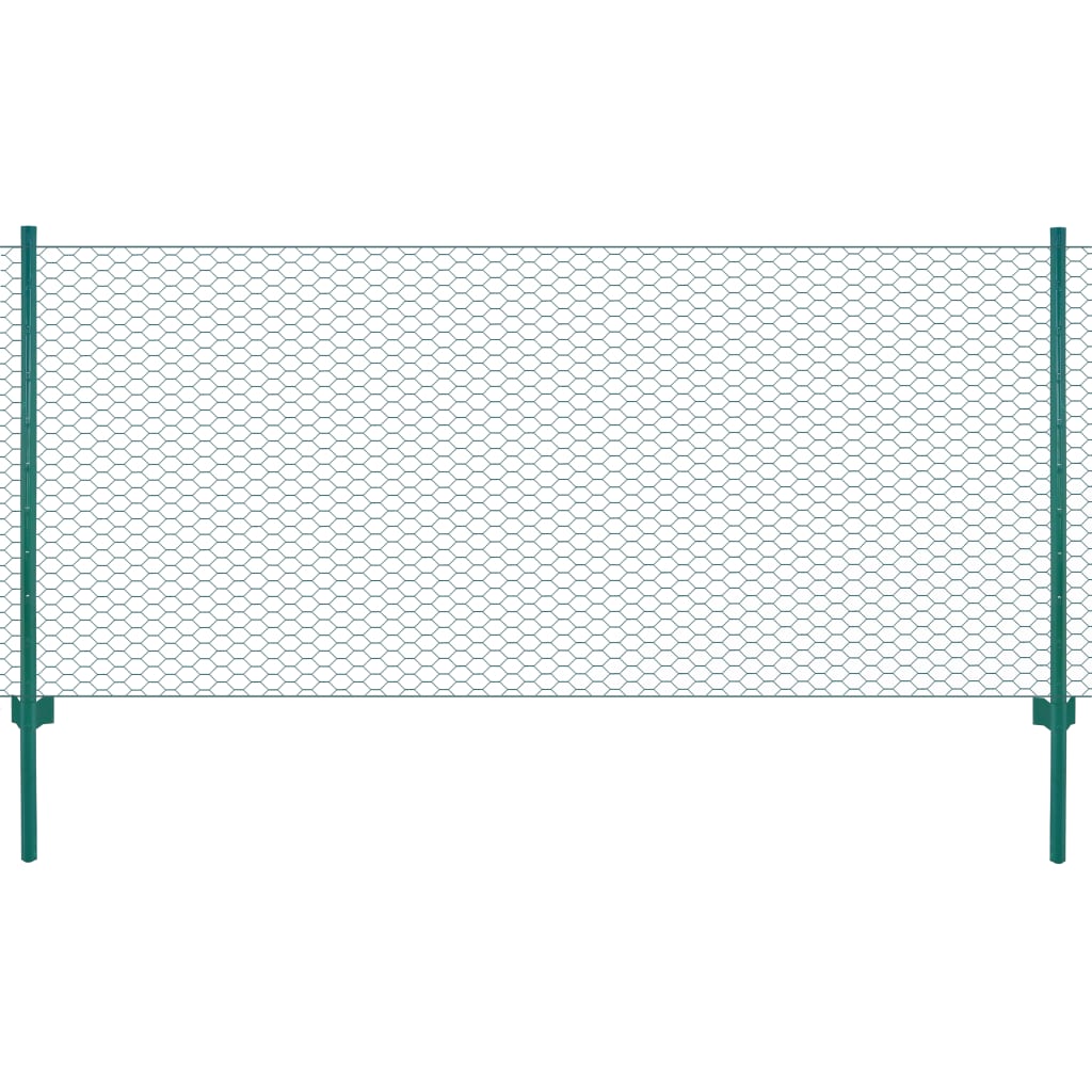 Verkkoaita tolpilla teräs 25x1 m vihreä
