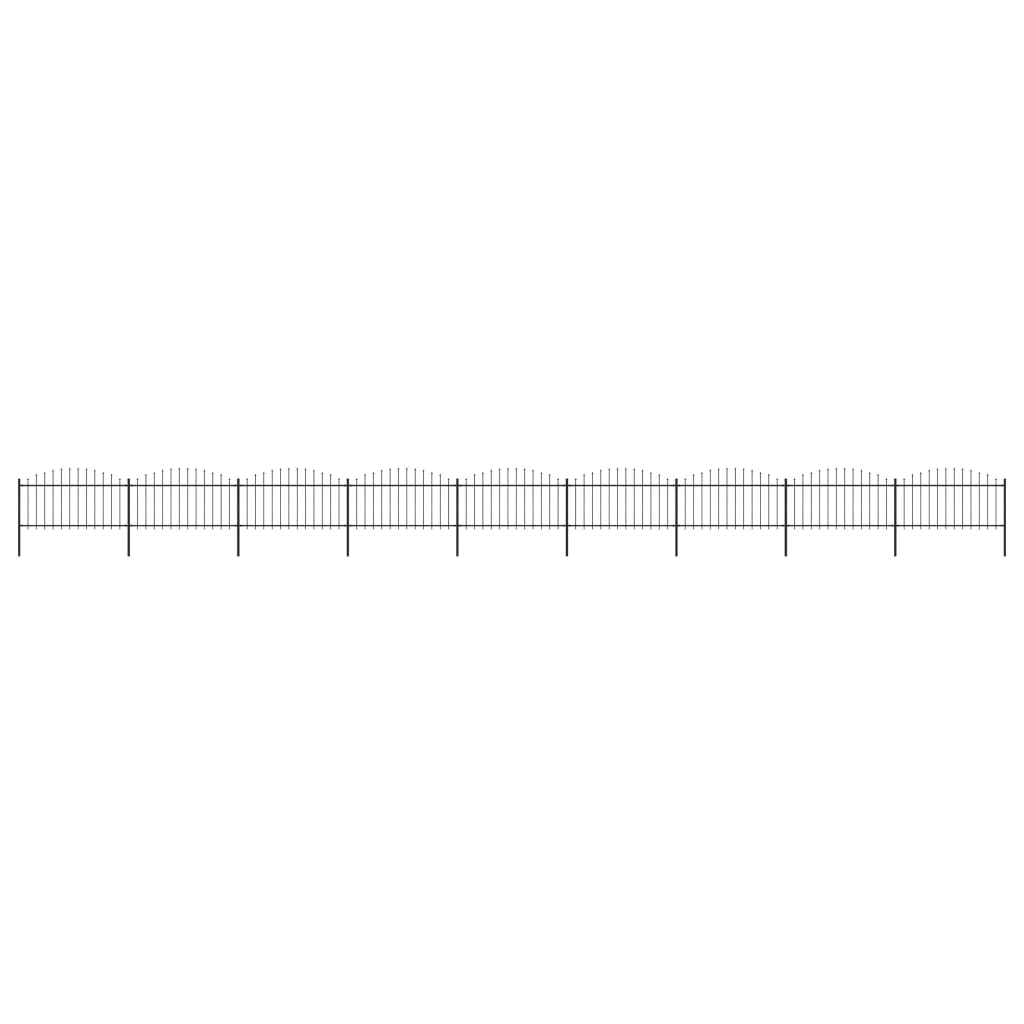 Puutarha-aita keihäskärjillä teräs (1,25-1.5)x15,3 m musta