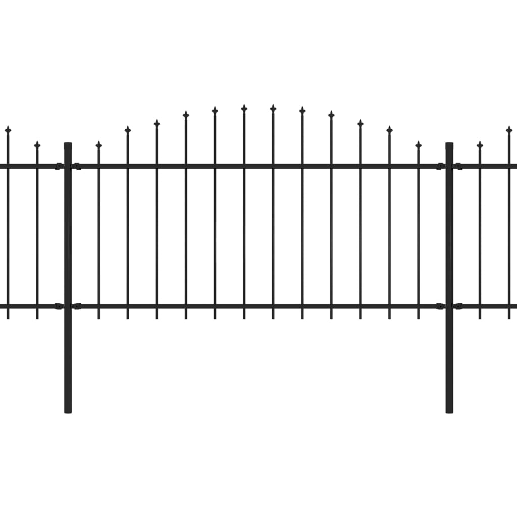 Puutarha-aita keihäskärjillä teräs (1,25-1.5)x15,3 m musta