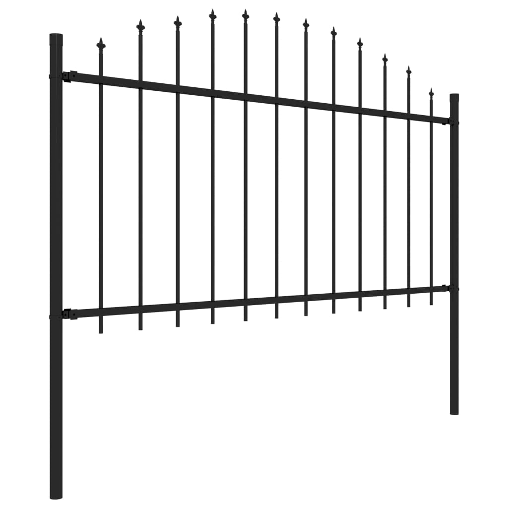 Puutarha-aita keihäskärjillä teräs (1,25-1.5)x15,3 m musta