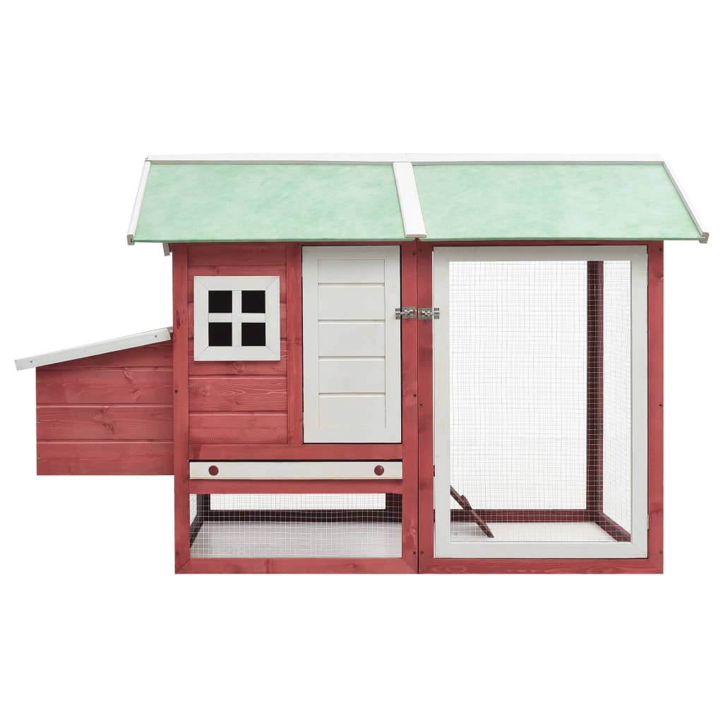 Chicken coop red 170x81x110 cm solid pine and spruce