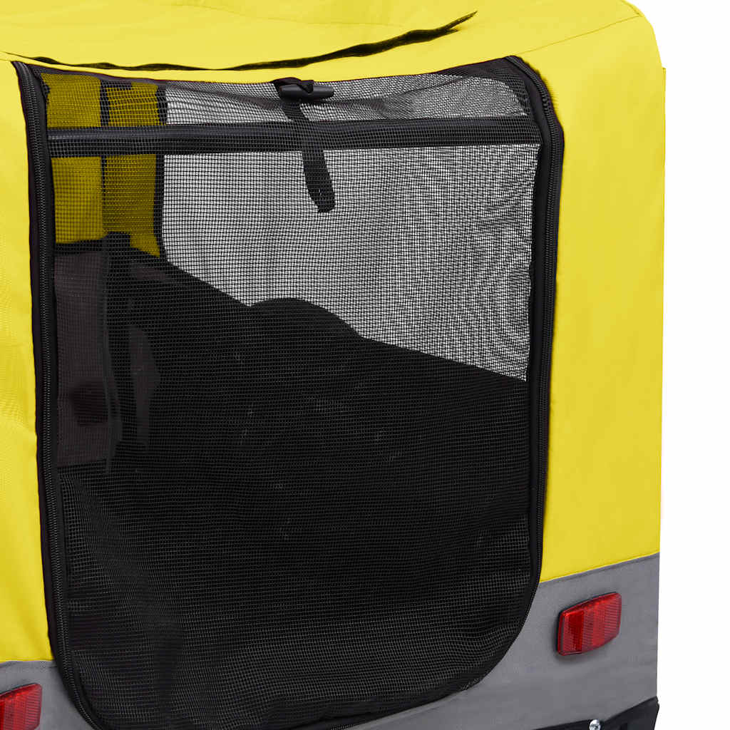 2-in-1 lemmikkikärry pyörään/juoksurattaat keltainen ja harmaa