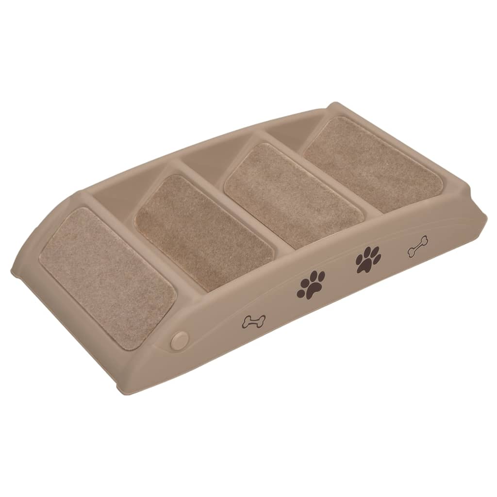 Foldable dog stairs brown 62x40x49.5 cm