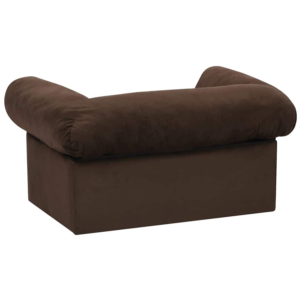 Koiran sohva vetolaatikolla ruskea 75x50x38 cm plyysi