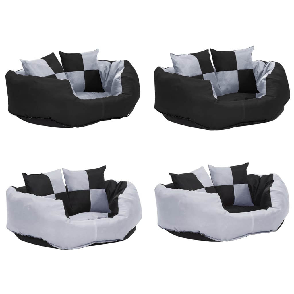 Double-sided washable dog pillow gray and black 65x50x20 cm