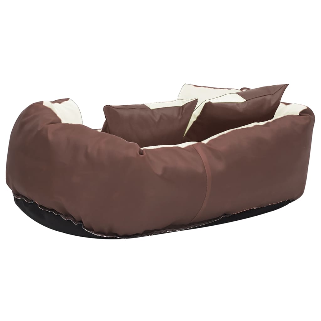 Double-sided washable dog pillow brown and cream 65x50x20 cm