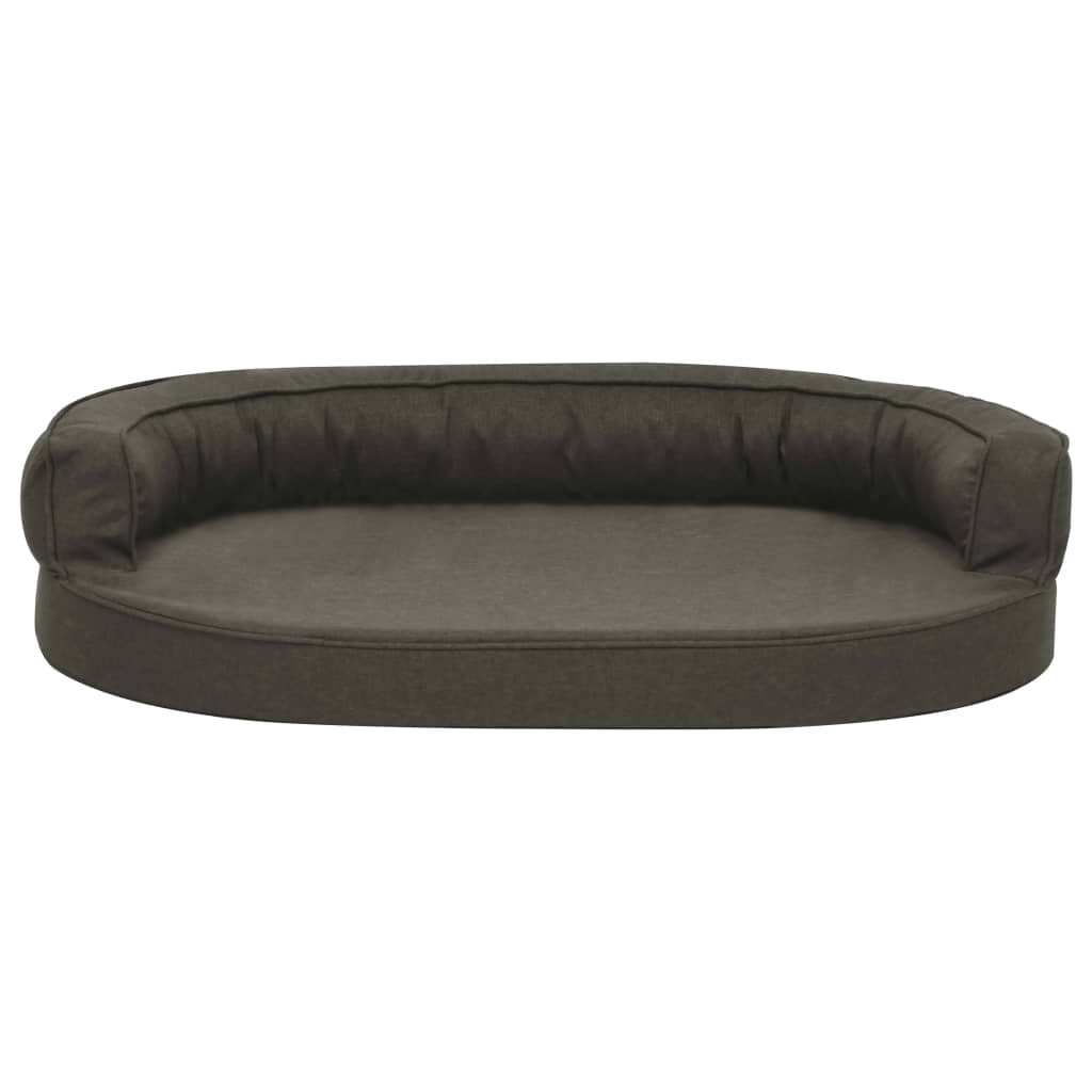 Ergonomic dog bed mattress 75x53 cm linen style dark grey