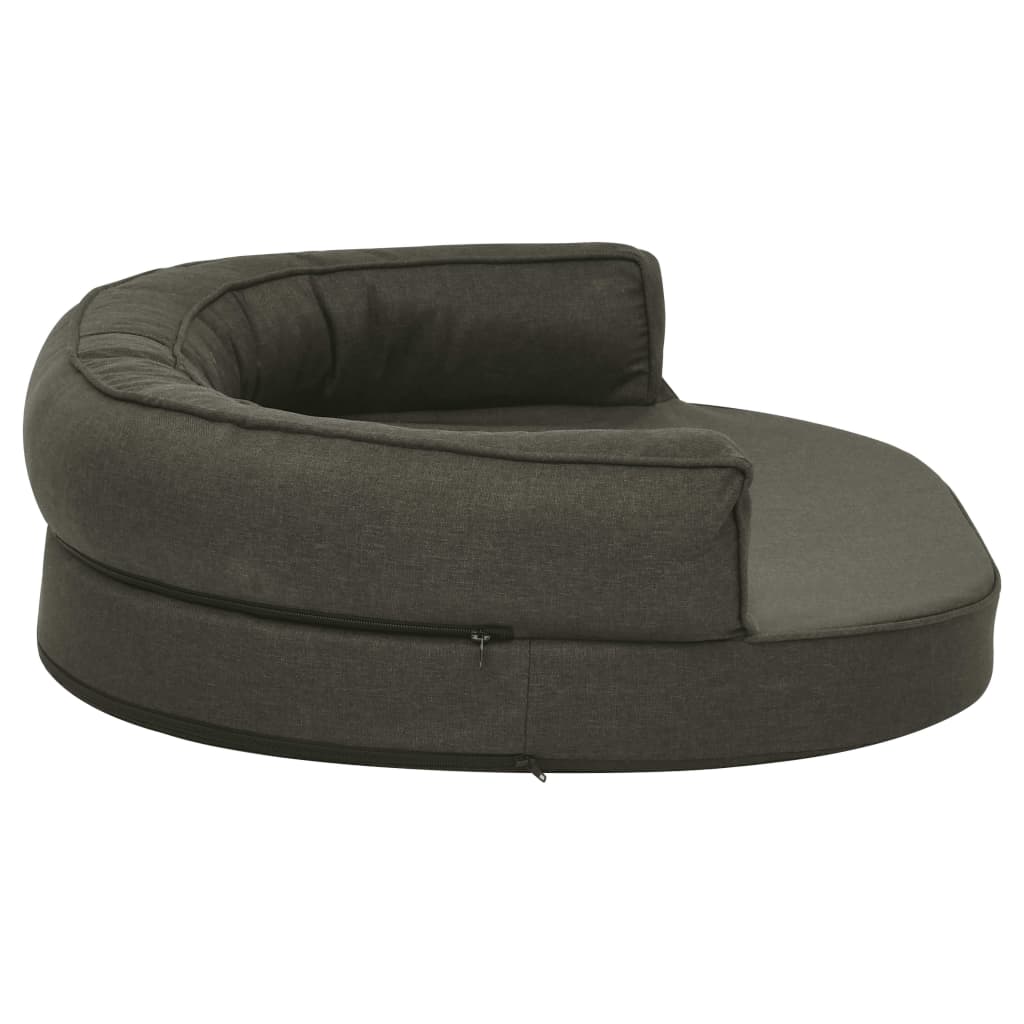 Ergonomic dog bed mattress 75x53 cm linen style dark grey