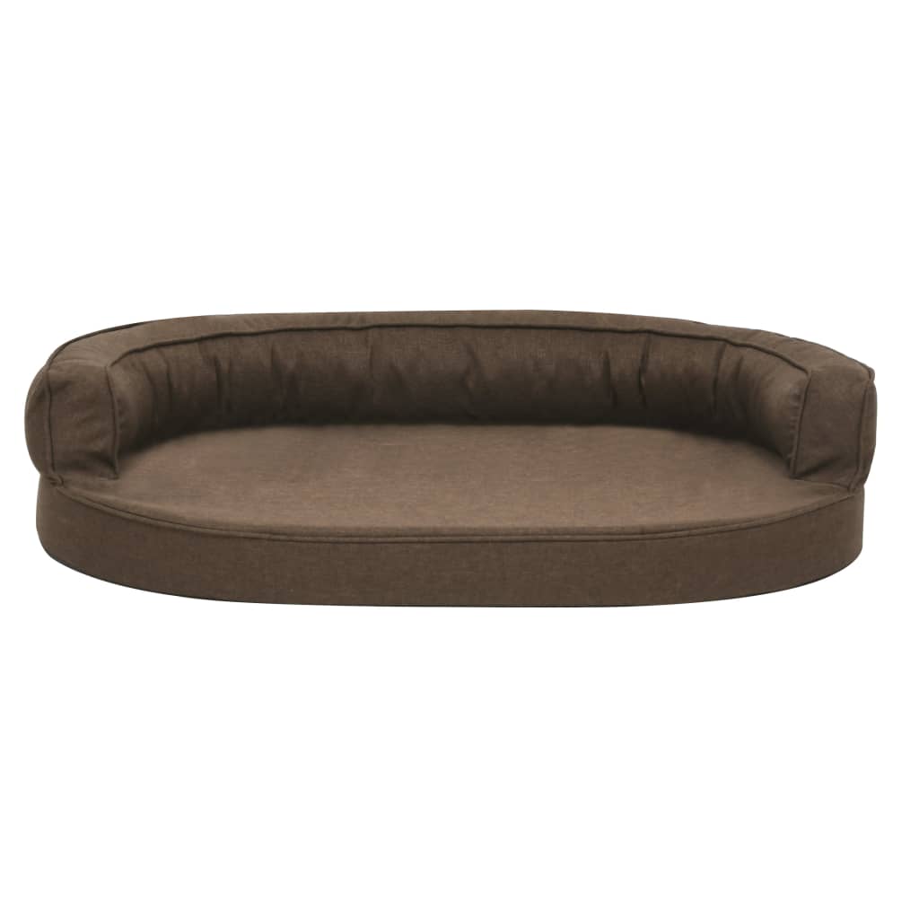 Ergonomic dog bed mattress 75x53 cm linen style brown