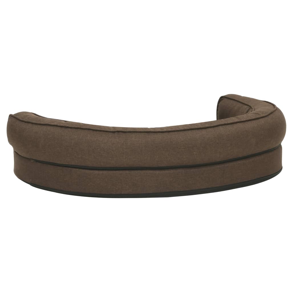 Ergonomic dog bed mattress 75x53 cm linen style brown