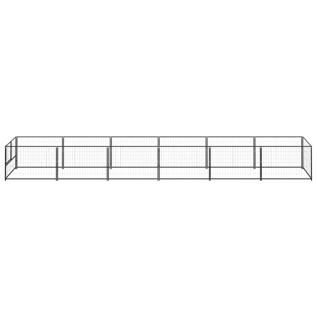 Dog cage black 6 m² steel