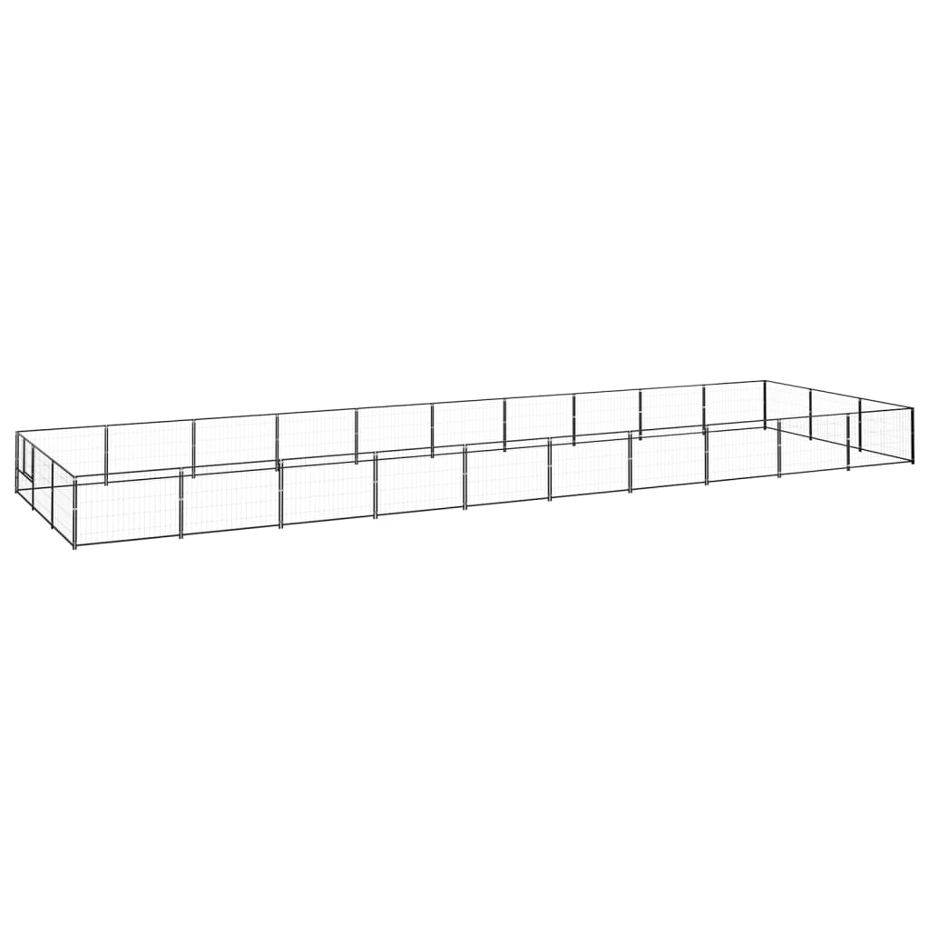 Dog cage black 30 m² steel