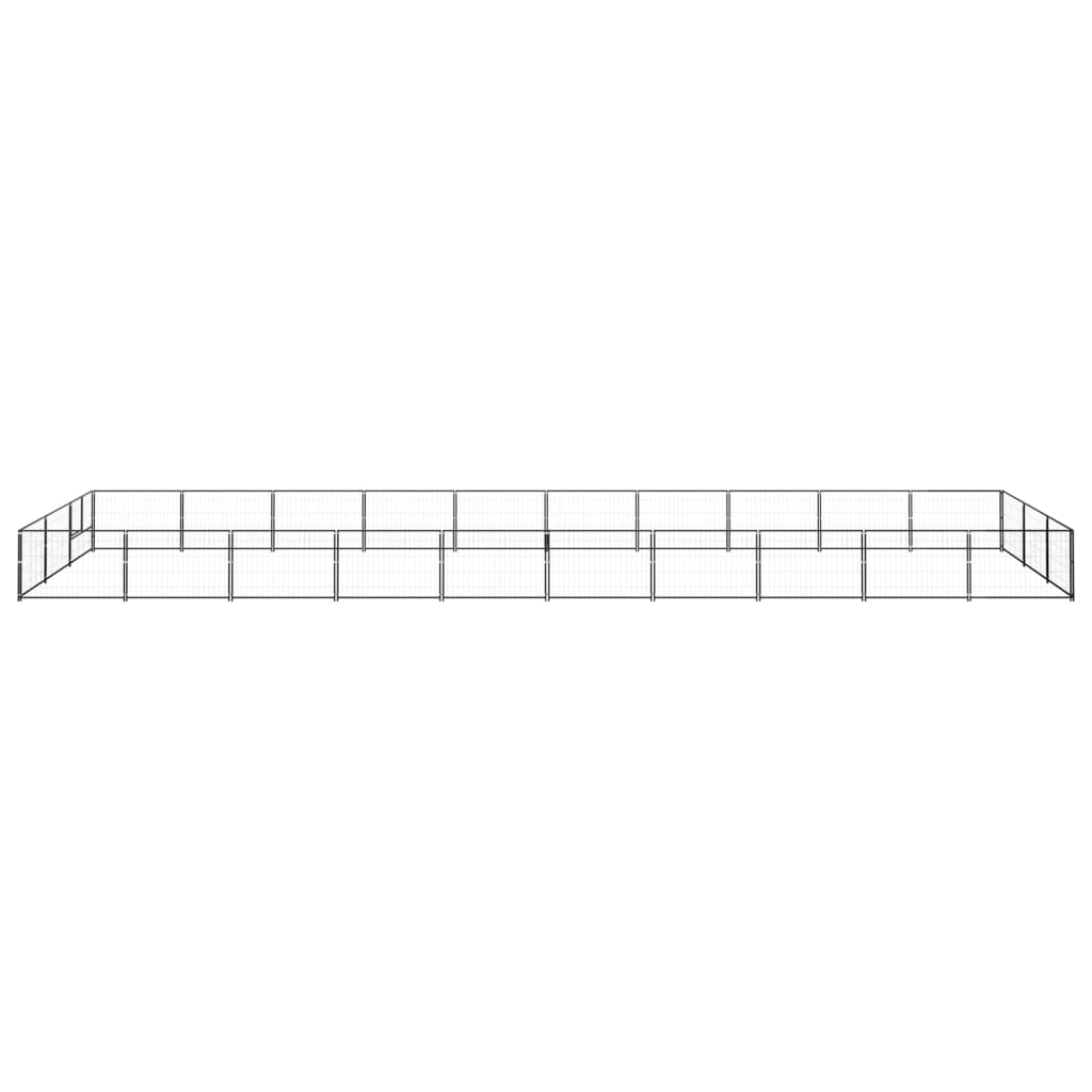 Dog cage black 30 m² steel