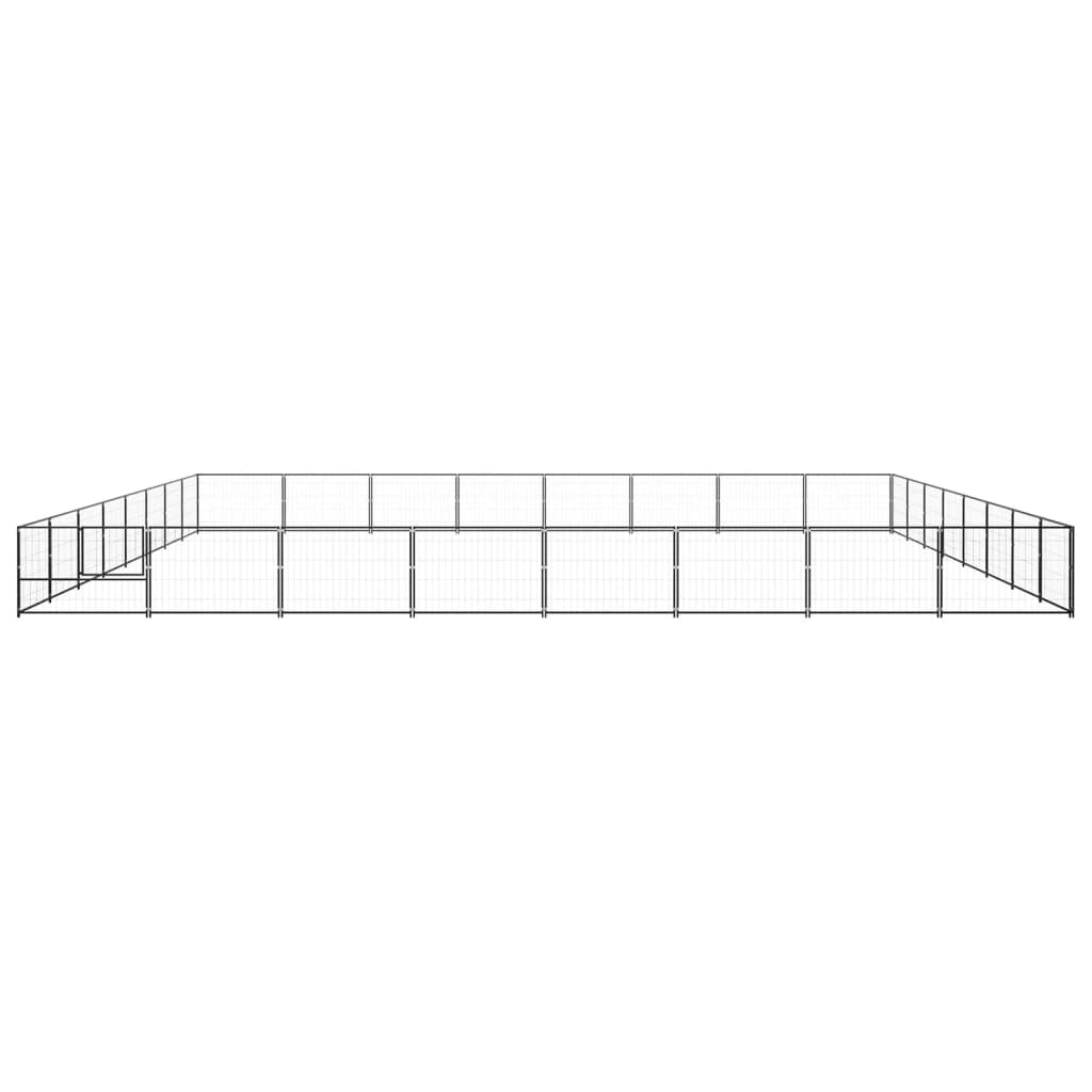 Dog cage black 64 m² steel
