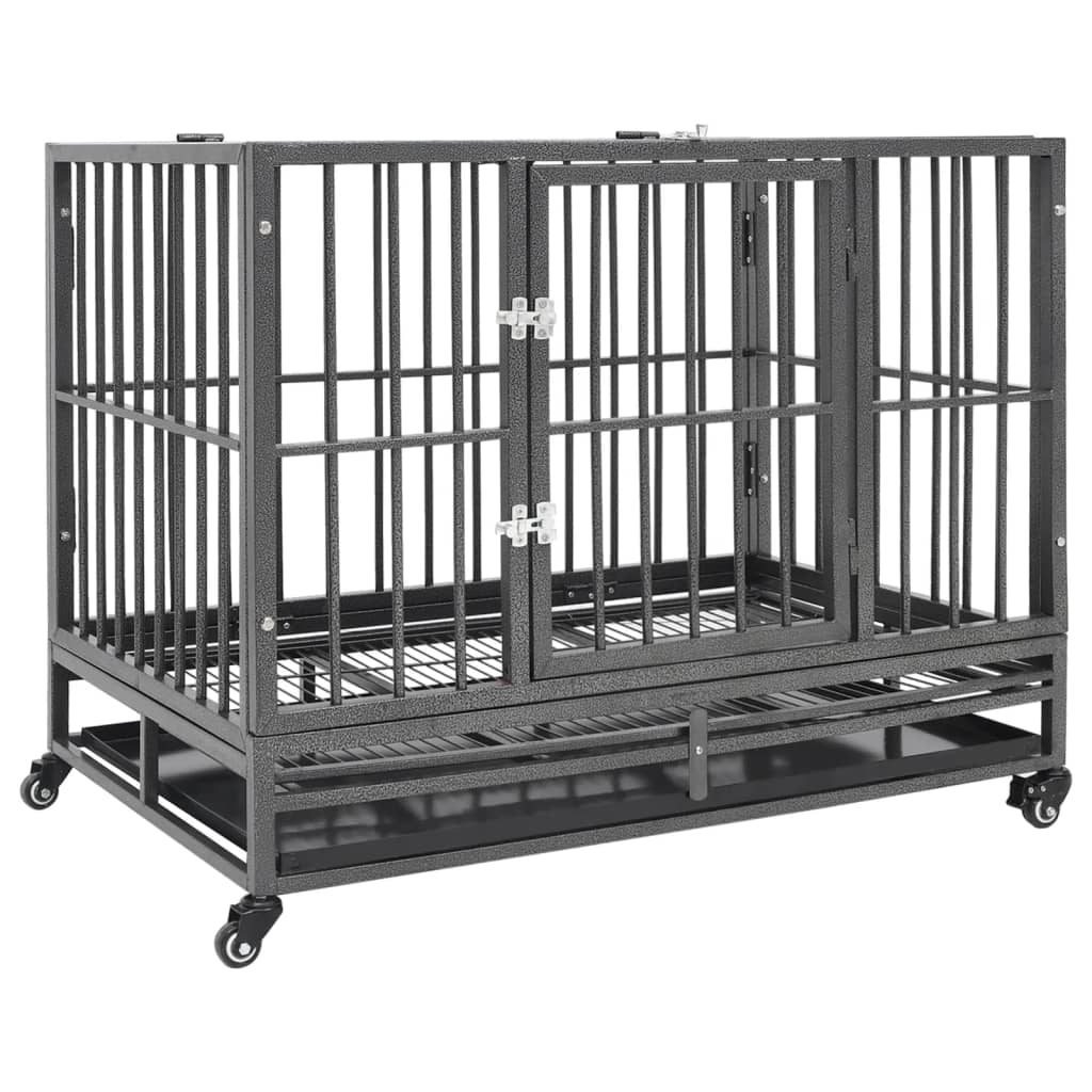 Dog cage on wheels steel 92x62x76 cm