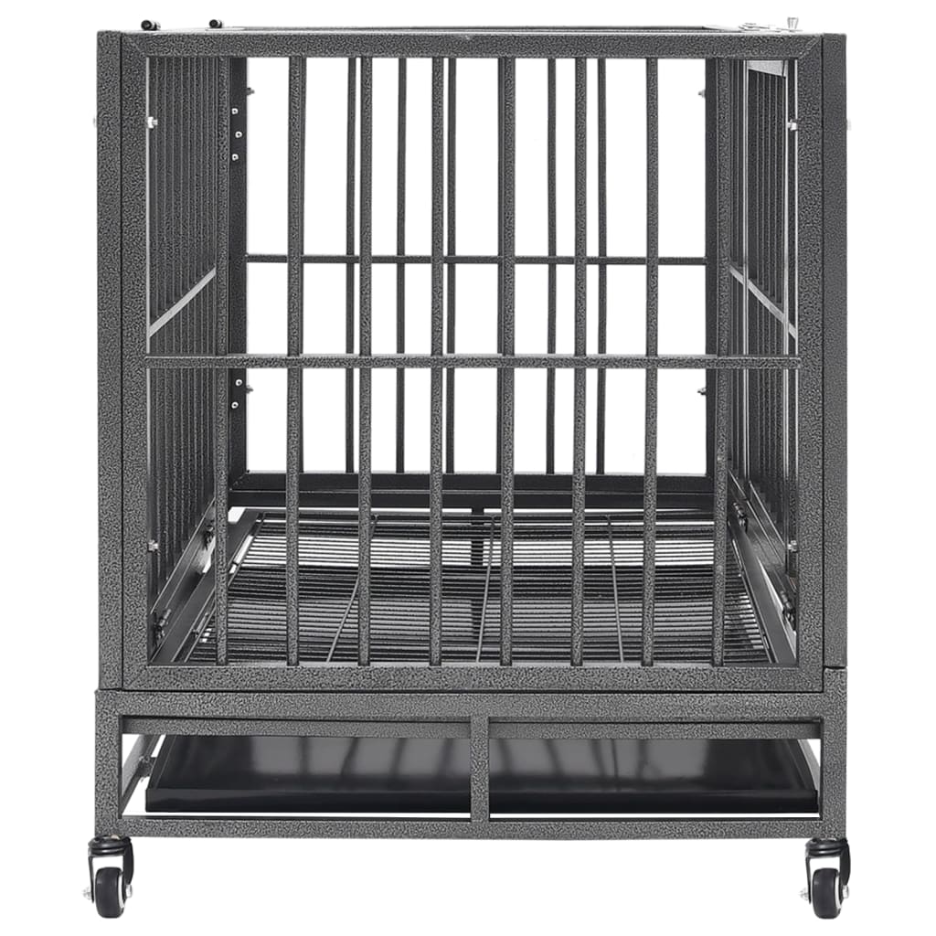 Dog cage on wheels steel 102x72x85 cm