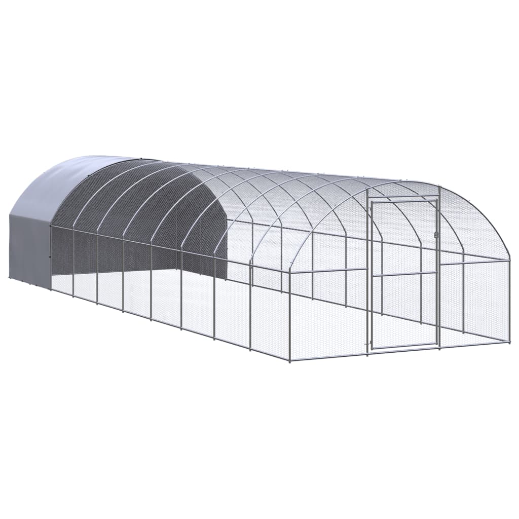 Outdoor chicken coop 3x10x2 m galvanized steel
