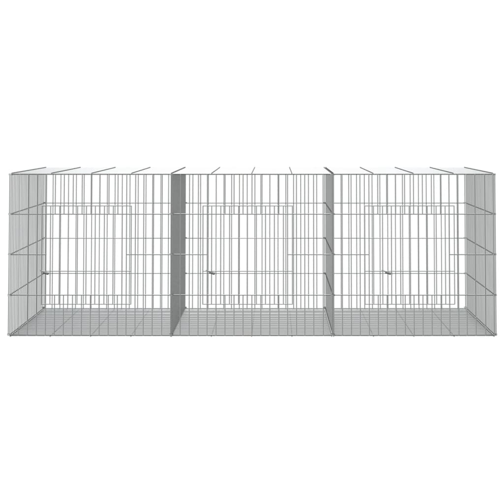 3-panel Rabbit Cage 163x79x54 cm galvanized iron
