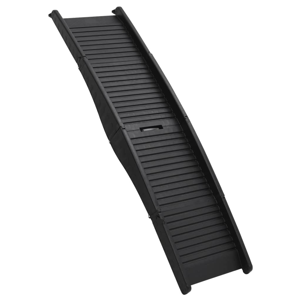 Foldable dog ramp black 153x40x12.5 cm plastic