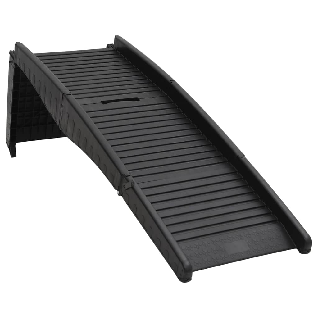 Foldable dog ramp black 153x40x12.5 cm plastic