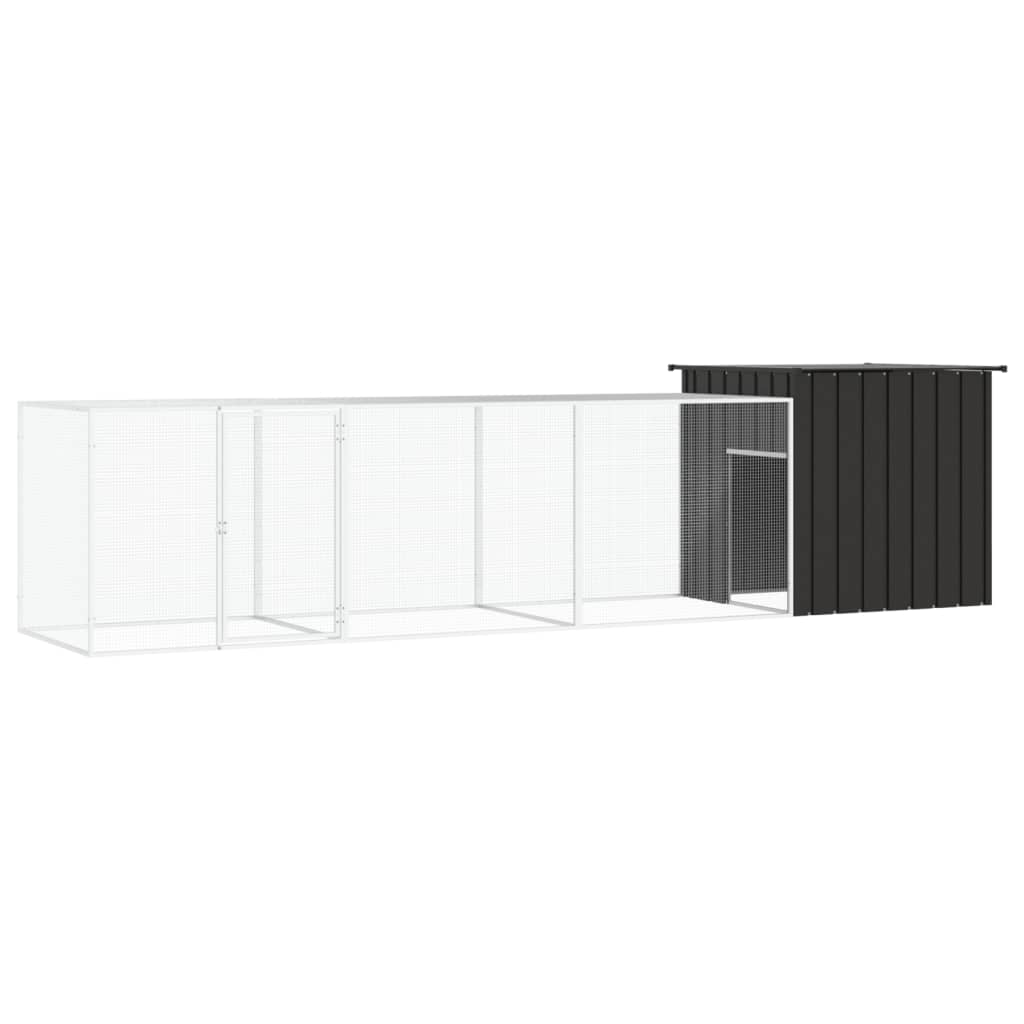 Chicken coop anthracite 400x91x100 cm galvanized steel