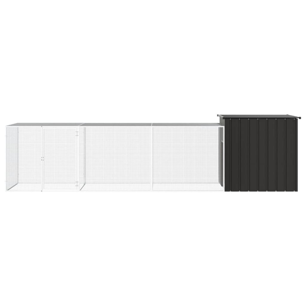 Chicken coop anthracite 400x91x100 cm galvanized steel