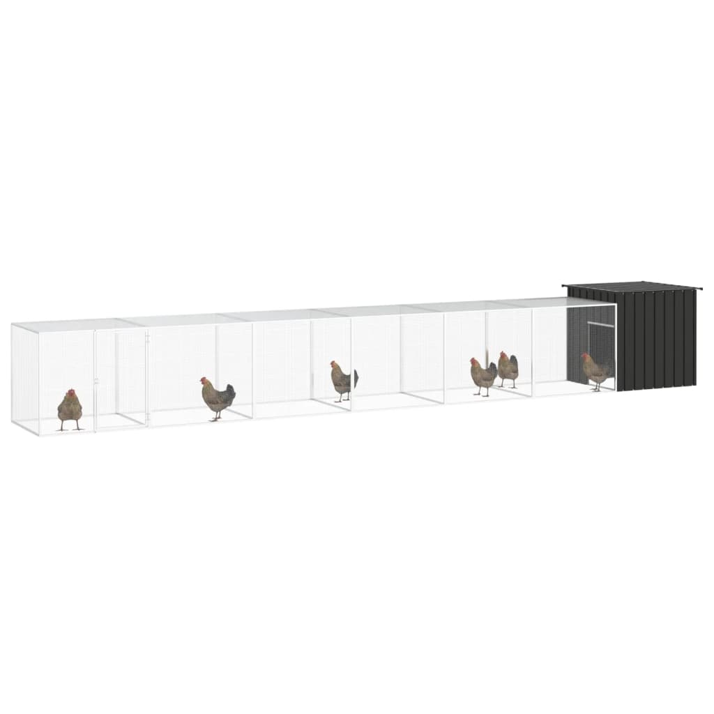 Chicken coop anthracite 700x91x100 cm galvanized steel