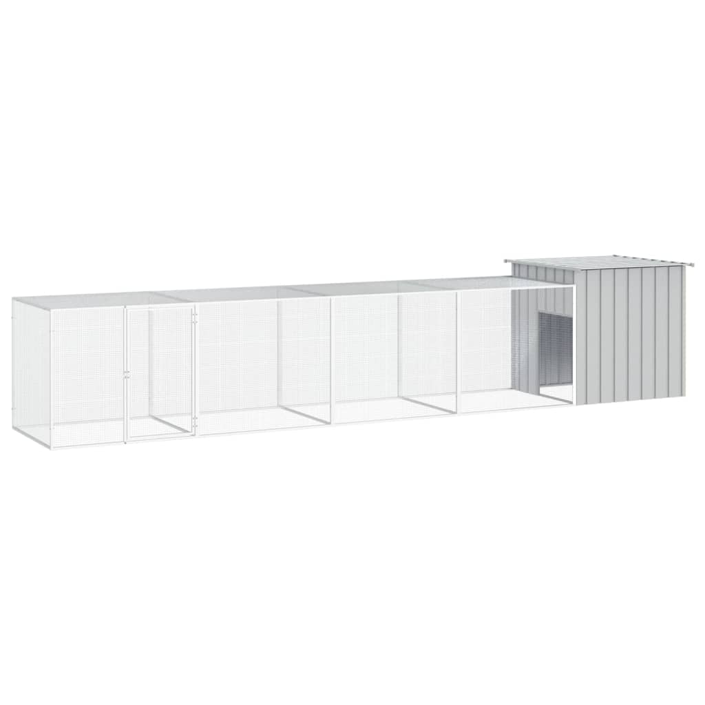 Chicken coop grey 500x91x100 cm galvanized steel