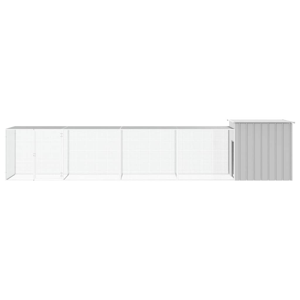 Chicken coop grey 500x91x100 cm galvanized steel