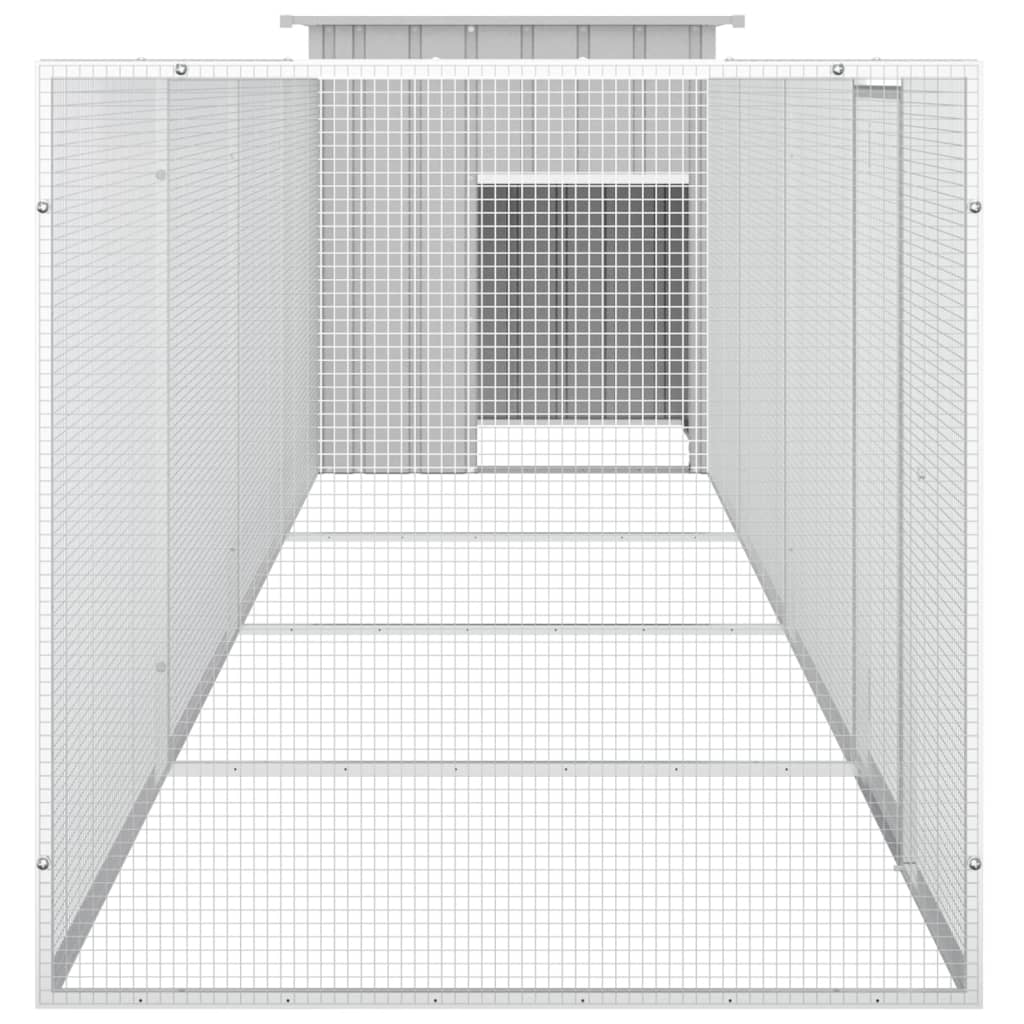 Chicken coop grey 500x91x100 cm galvanized steel