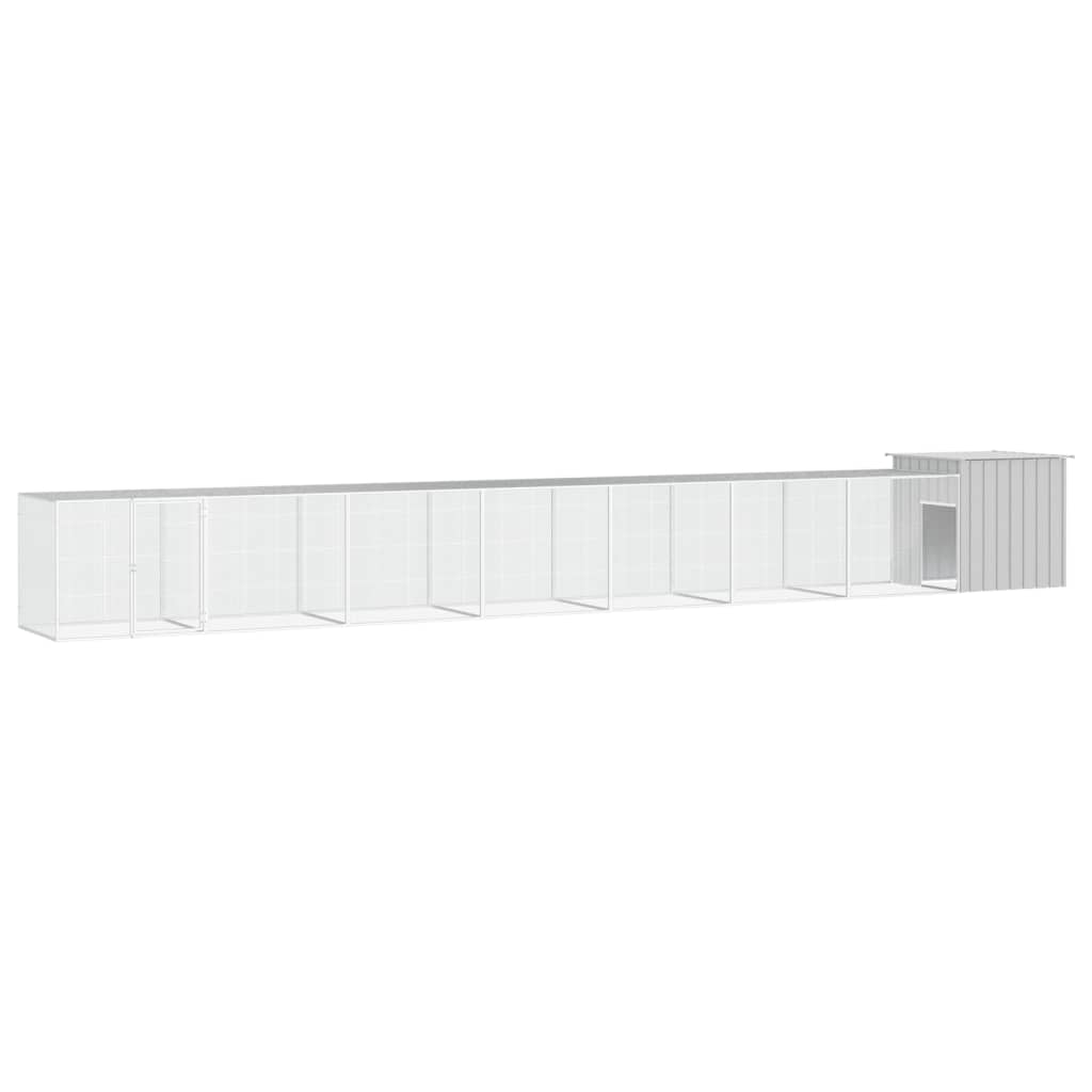 Chicken coop grey 700x91x100 cm galvanized steel