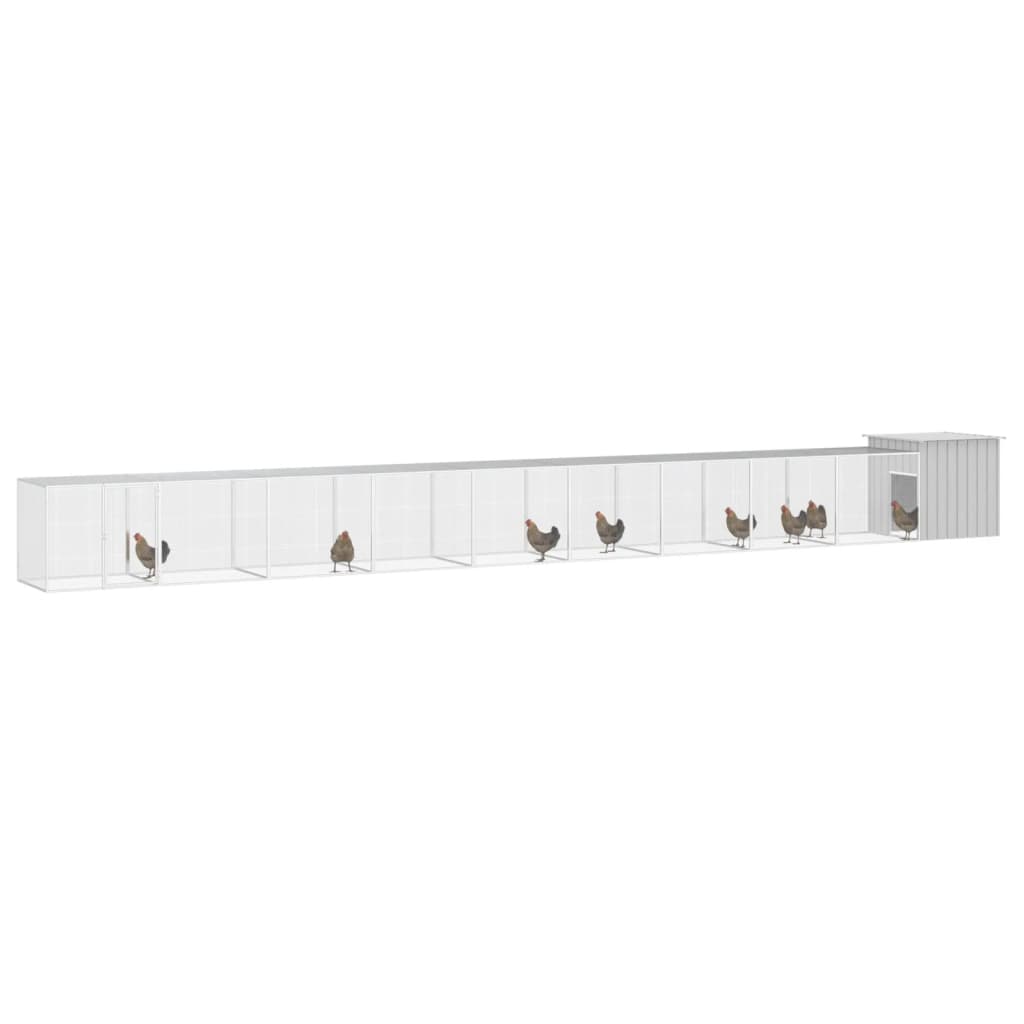 Chicken coop grey 1000x91x100 cm galvanized steel