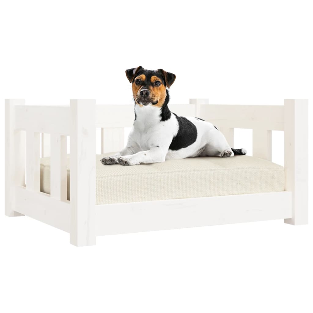 Dog bed white 55.5x45.5x28 cm solid pine