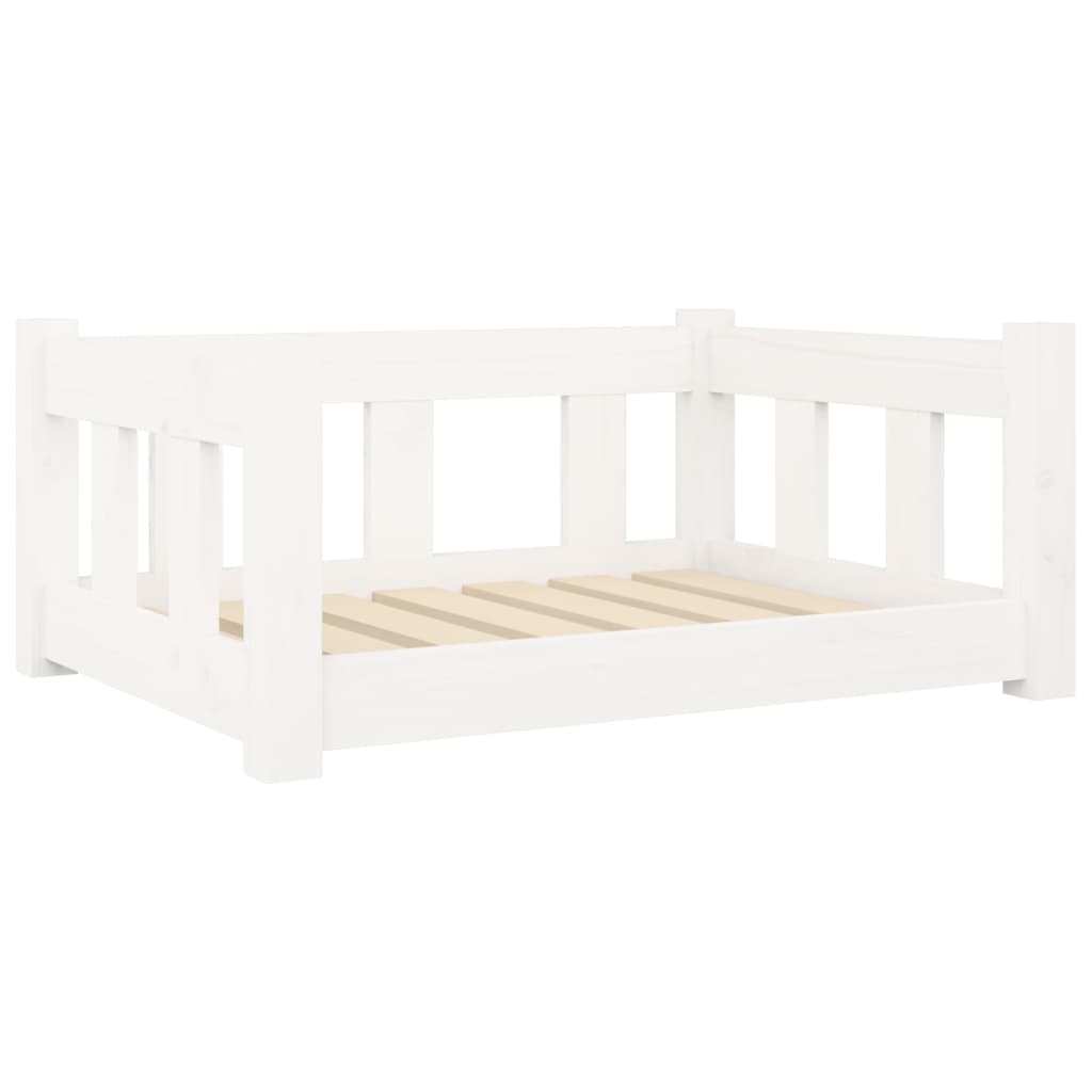 Dog bed white 65.5x50.5x28 cm solid pine