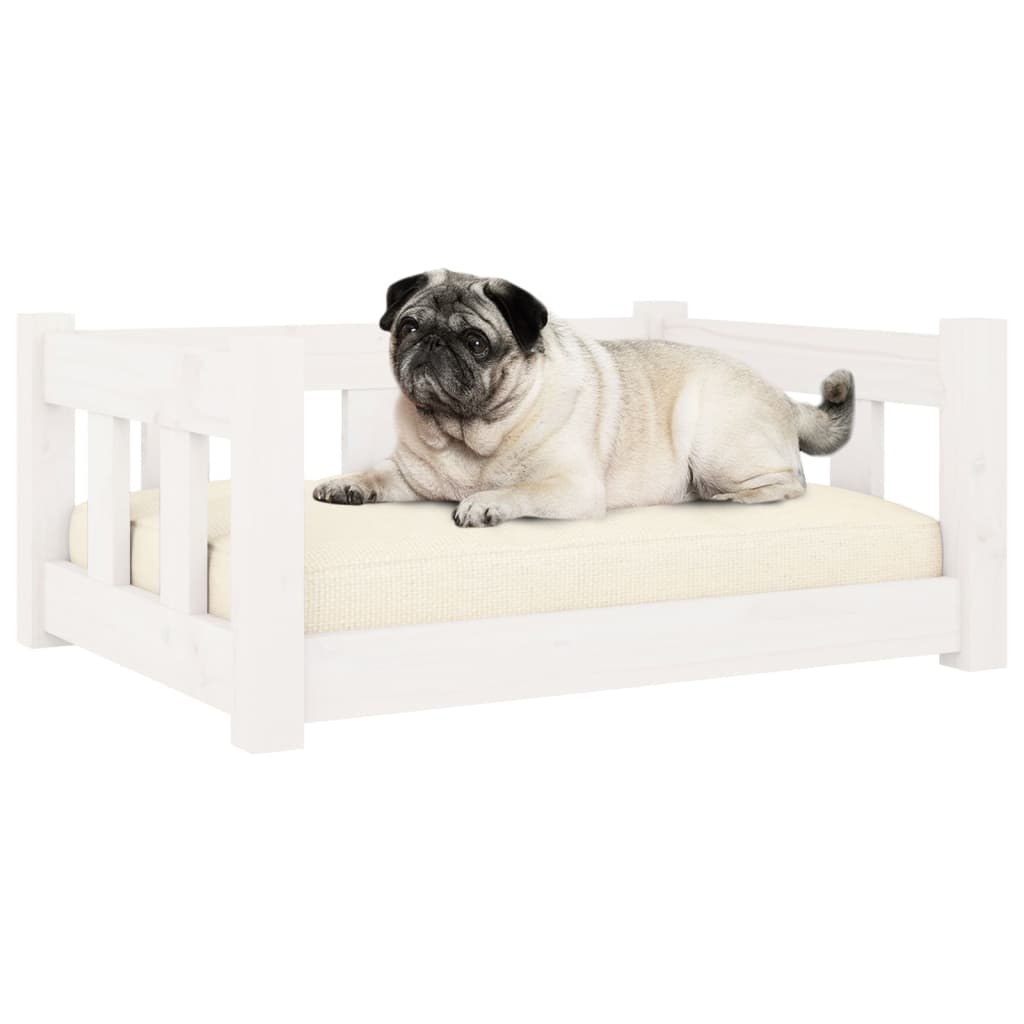 Dog bed white 65.5x50.5x28 cm solid pine