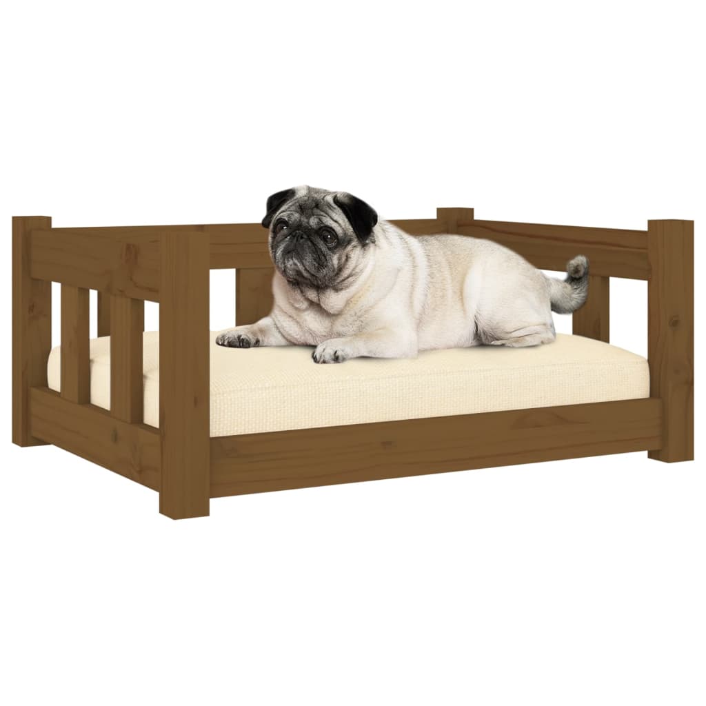 Dog bed honey brown 65.5x50.5x28 cm solid pine