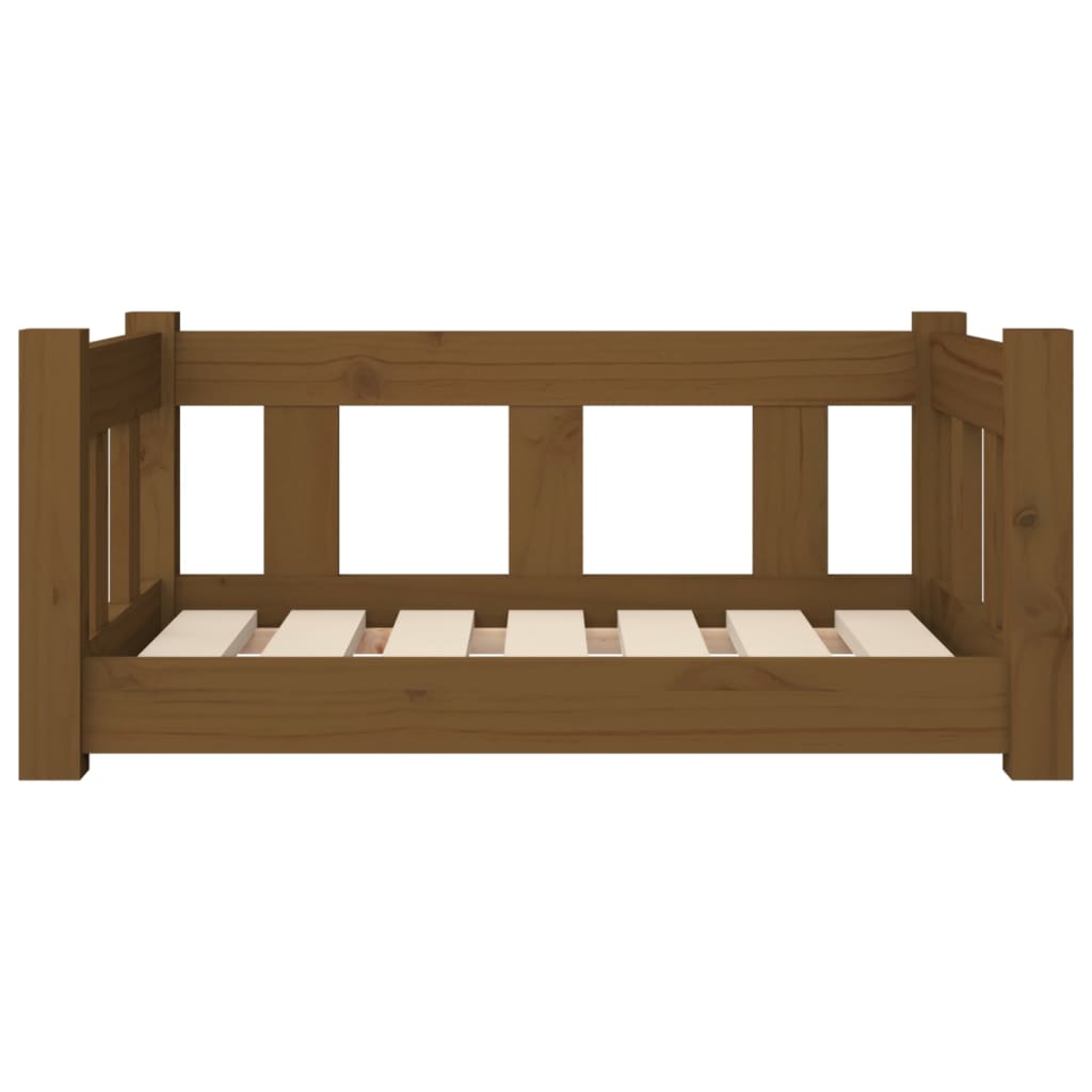 Dog bed honey brown 65.5x50.5x28 cm solid pine