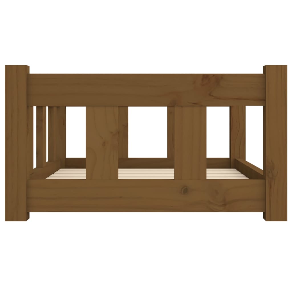 Dog bed honey brown 65.5x50.5x28 cm solid pine
