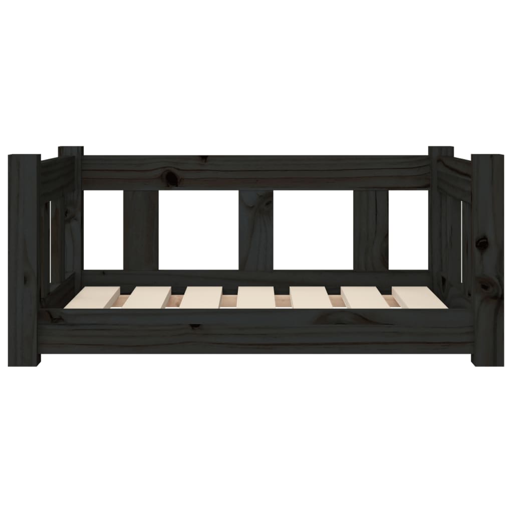 Dog bed black 65.5x50.5x28 cm solid pine