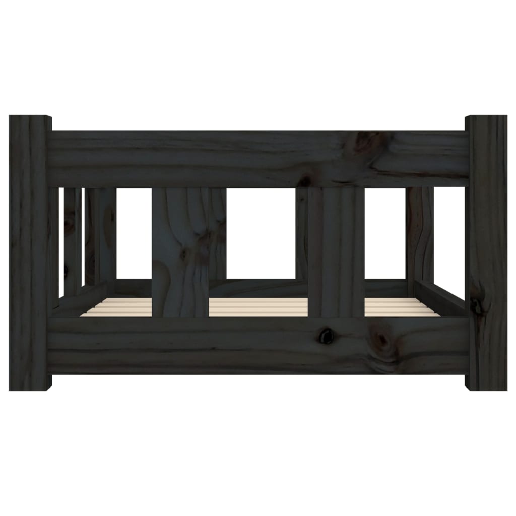Dog bed black 65.5x50.5x28 cm solid pine