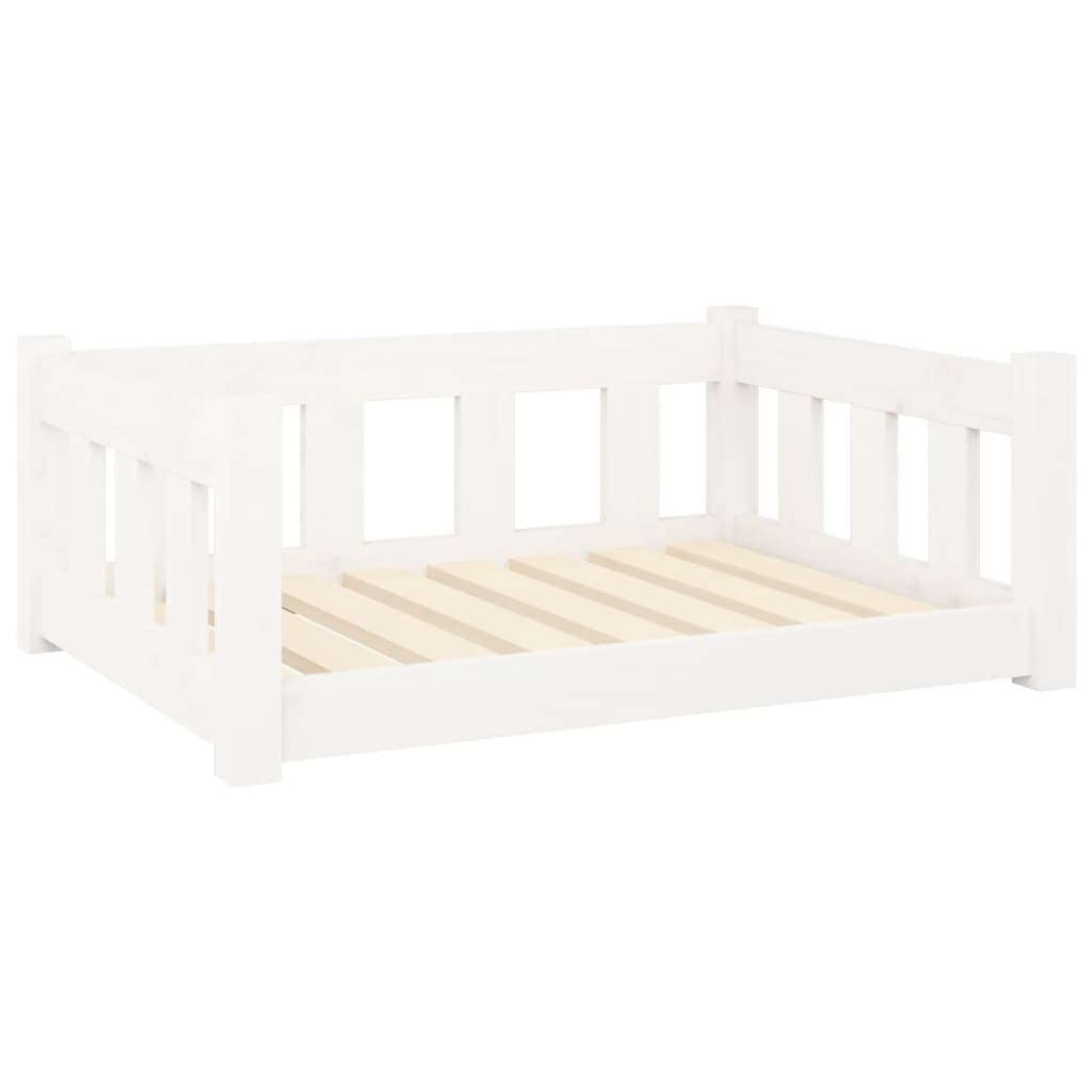 Dog bed white 75.5x55.5x28 cm solid pine