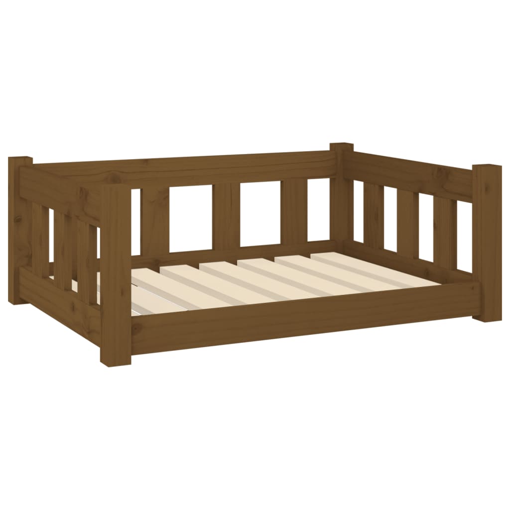 Dog bed honey brown 75.5x55.5x28 cm solid pine