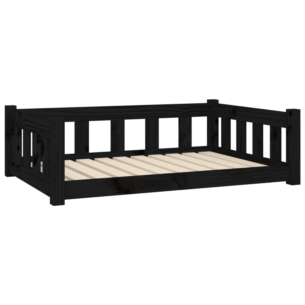 Dog bed black 95.5x65.5x28 cm solid pine