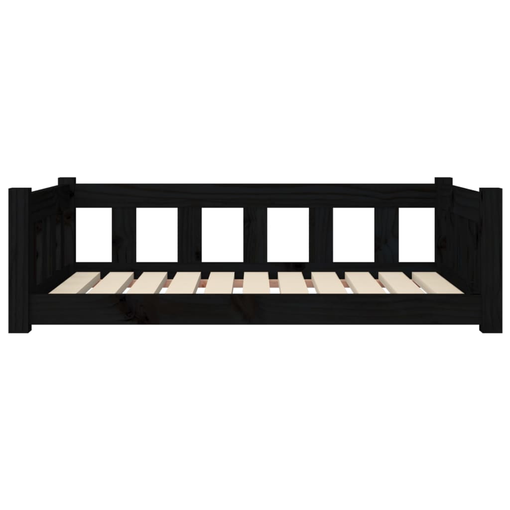 Dog bed black 95.5x65.5x28 cm solid pine