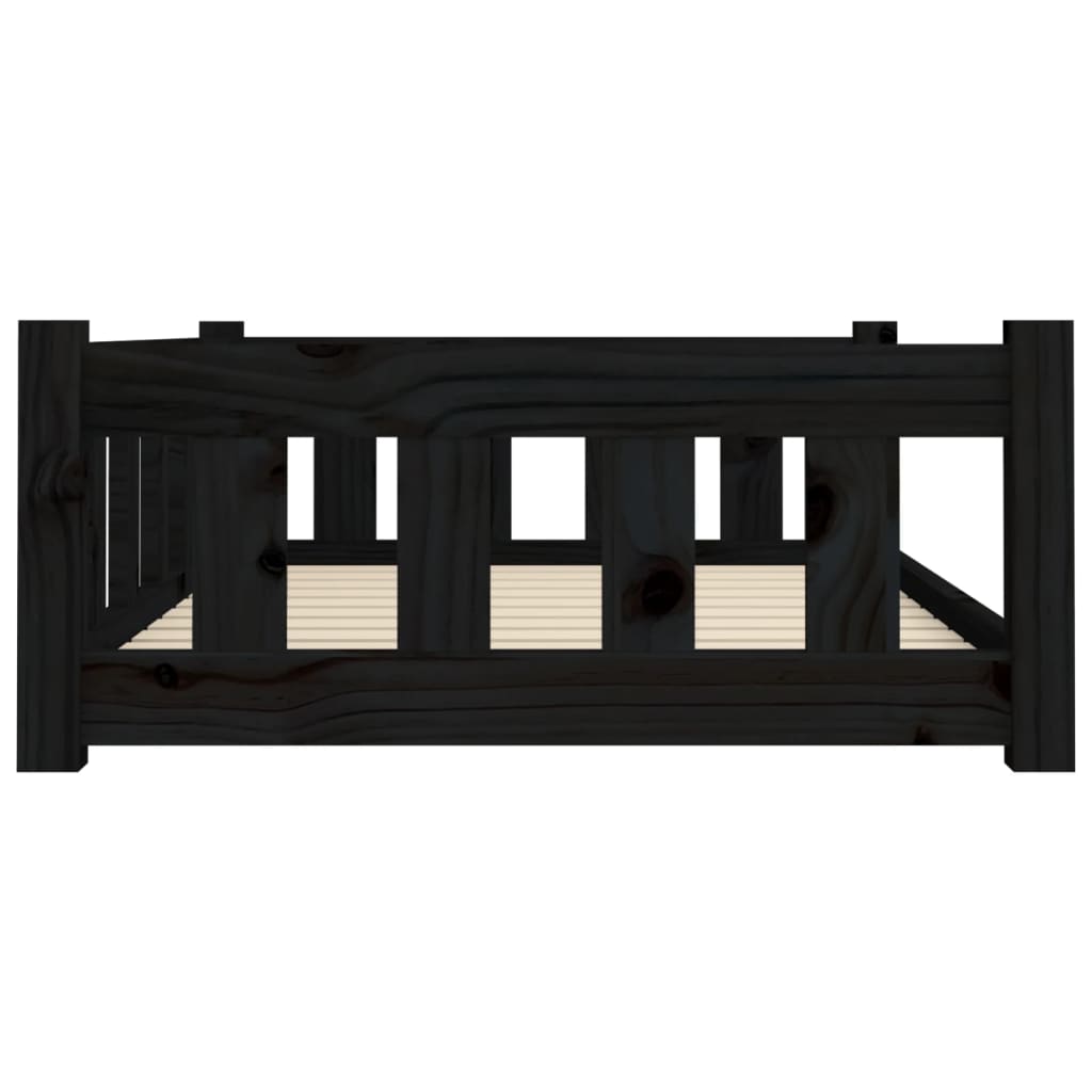 Dog bed black 95.5x65.5x28 cm solid pine