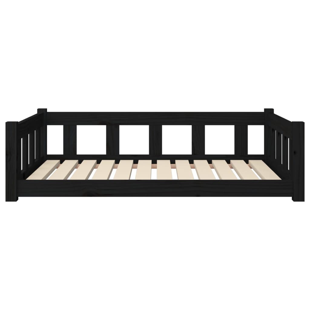 Dog bed black 105.5x75.5x28 cm solid pine