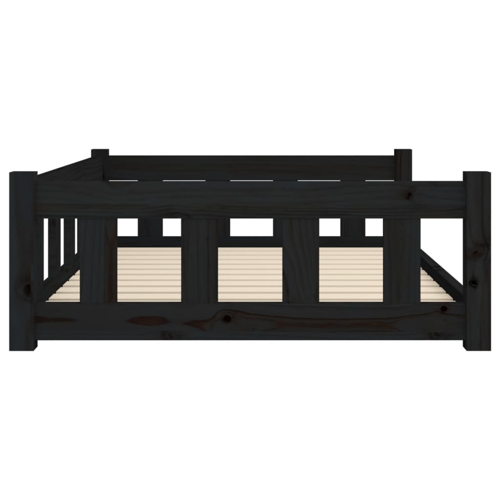 Dog bed black 105.5x75.5x28 cm solid pine