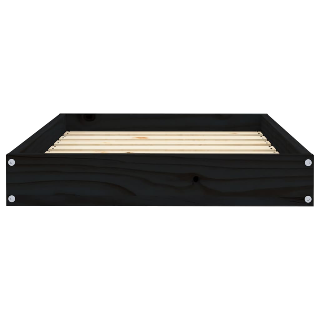 Dog bed black 71.5x54x9 cm solid pine
