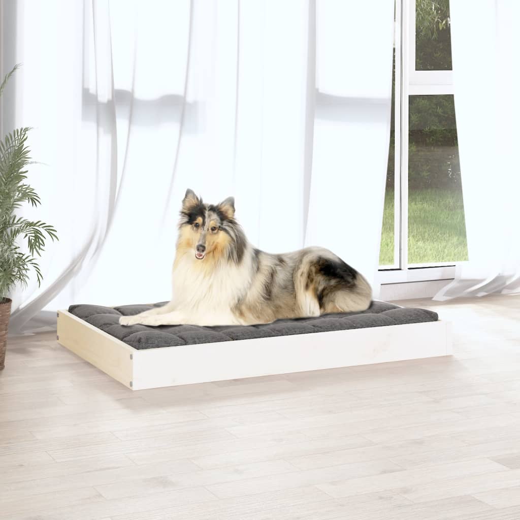 Dog bed white 91.5x64x9 cm solid pine